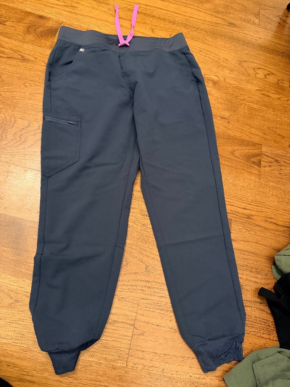 Figs Women's dark grey Track Jogger Pants with Pink Drawstring